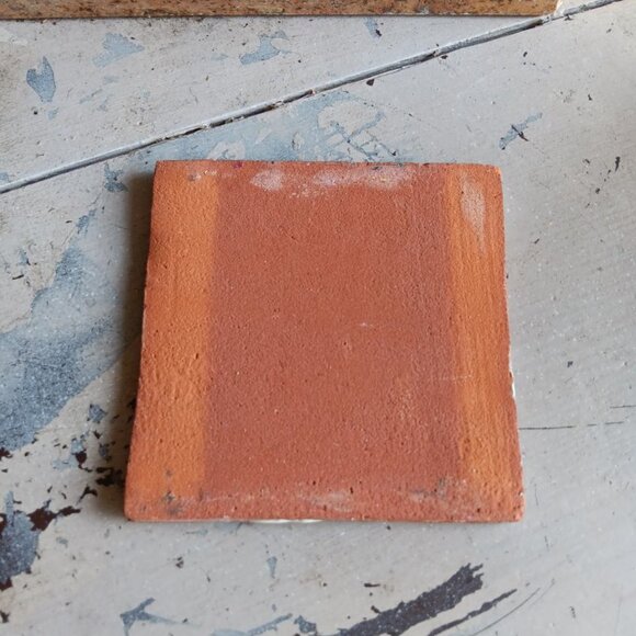 VTG Terra Cotta Spanish Mexican TALAVERA 1 Patterned Tile Trivet Coaster 4’ - Picture 2 of 2